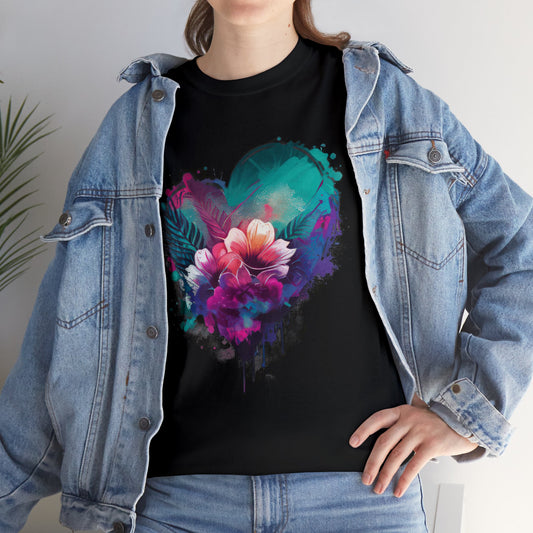 Love T-Shirt: Heart and Flower