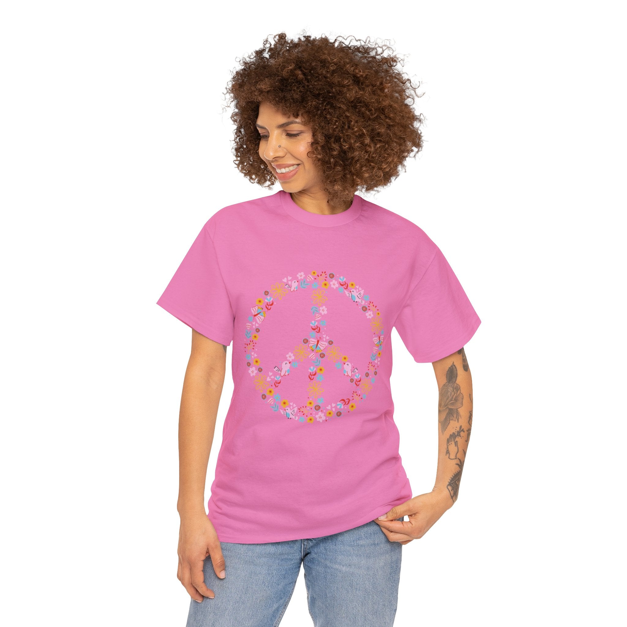 Summer T-Shirt: Flowery Peace Sign