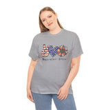 4th of July T-Shirt: Peace Love America Distressed