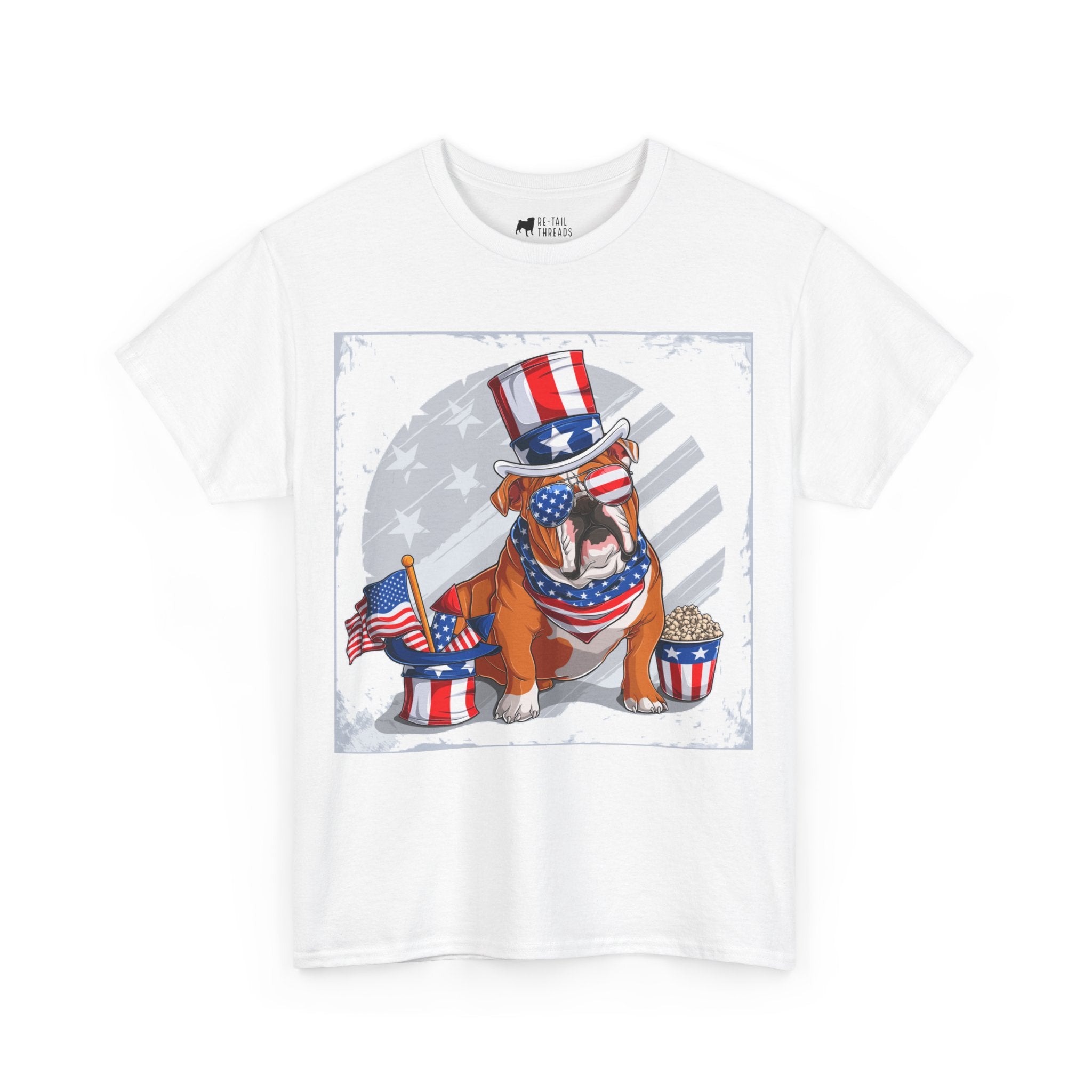 4th of July T-Shirt: Festive English Bulldog