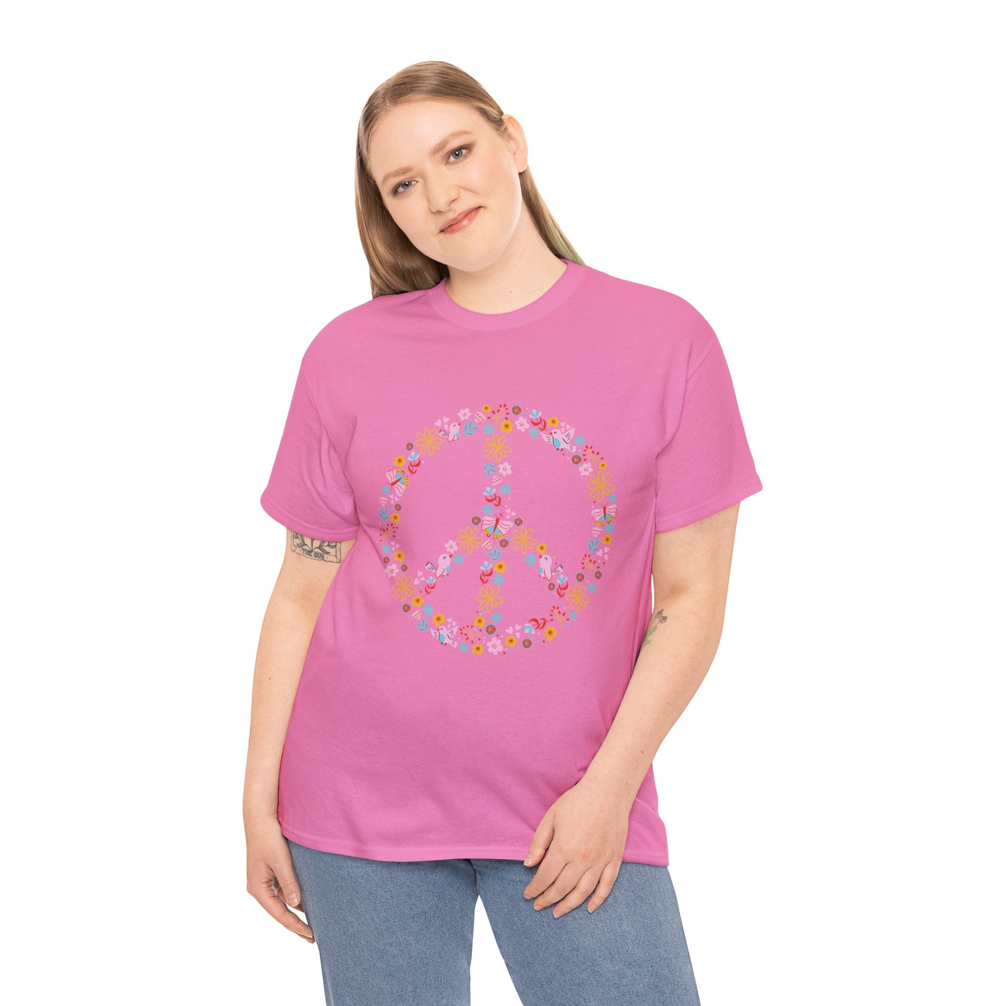 Summer T-Shirt: Flowery Peace Sign