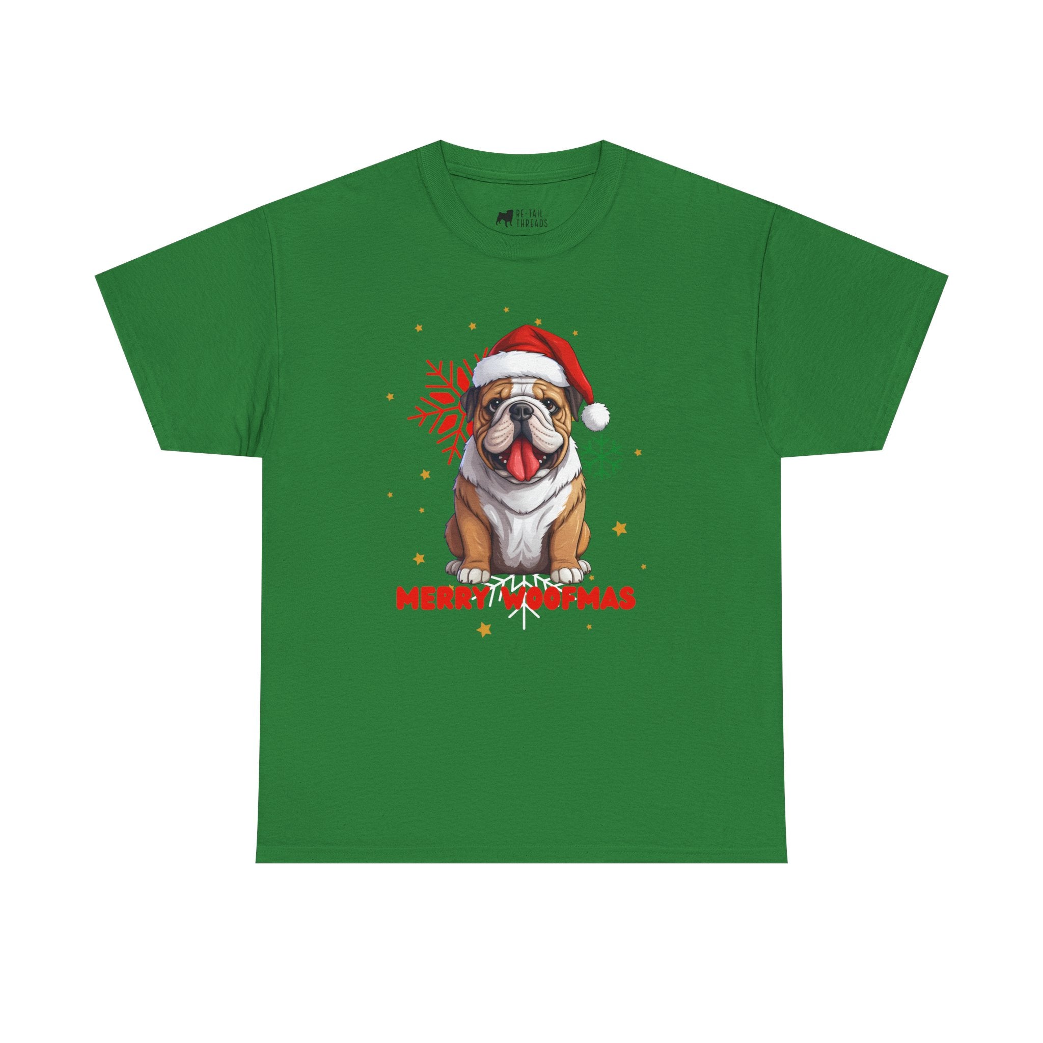 Christmas T-Shirt: Santa Hat English Bulldog