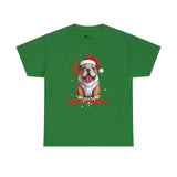 Christmas T-Shirt: Santa Hat English Bulldog