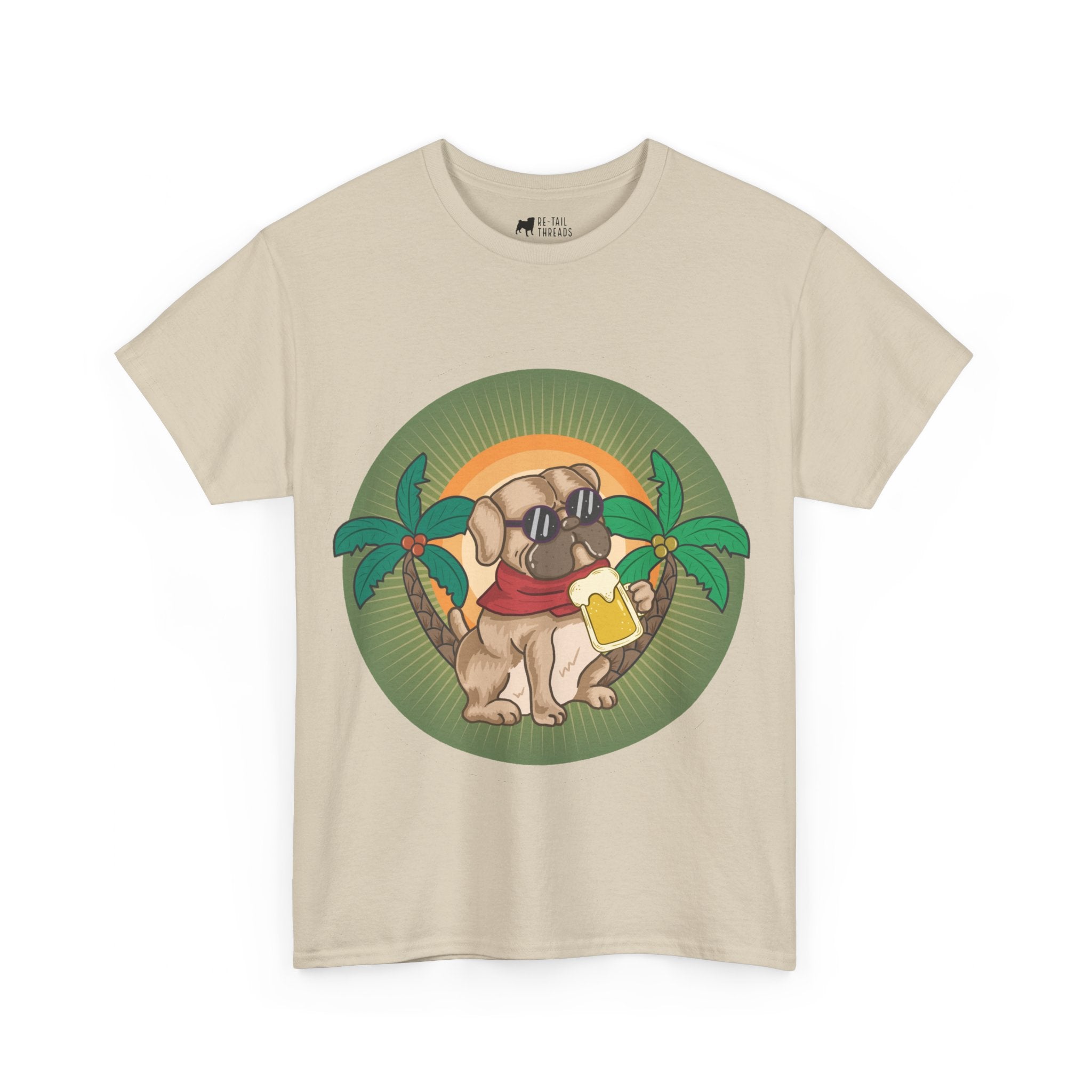 Pug T-Shirt: Pug & Palm Trees