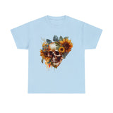 Skull T-Shirt: Skull and Sunflowers