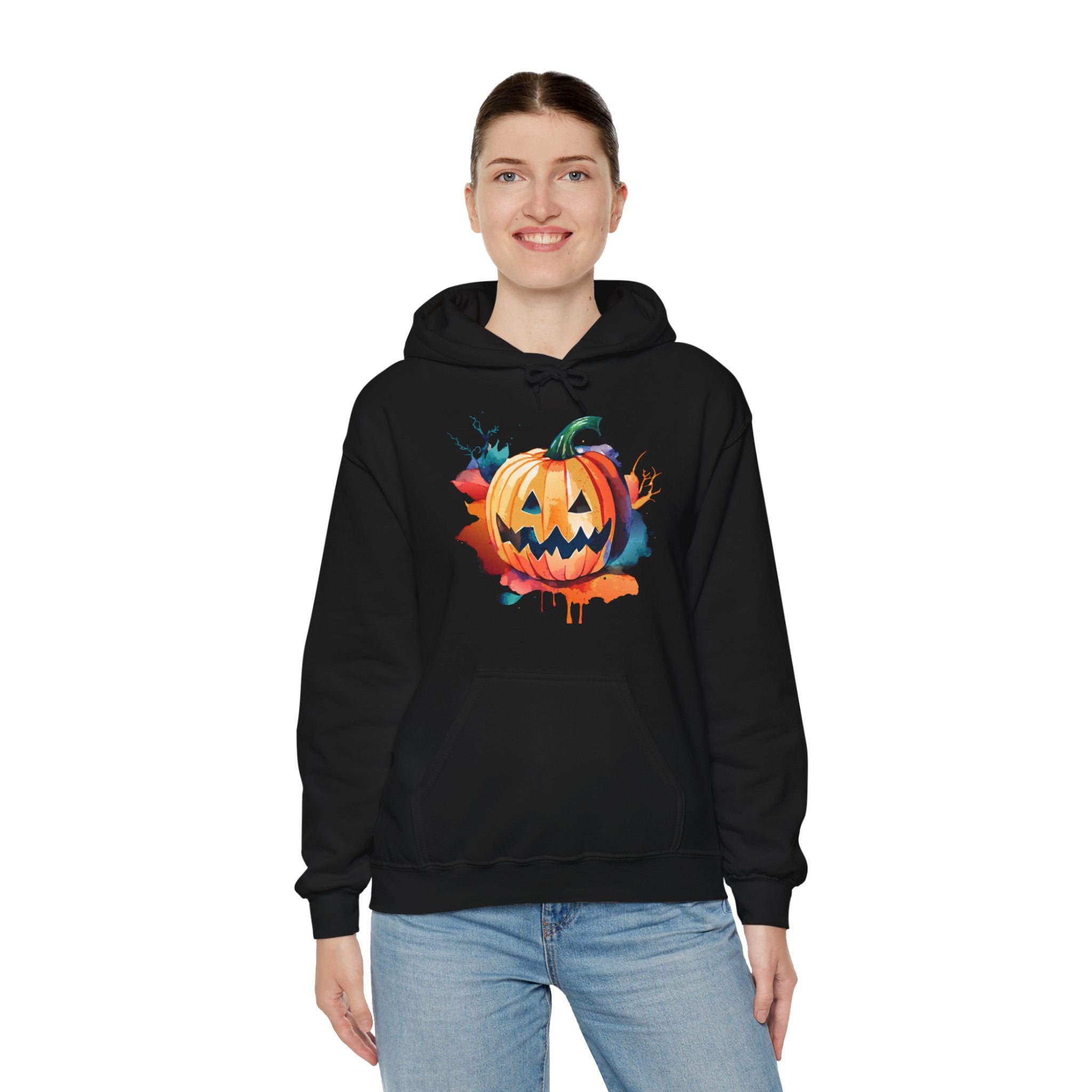 Halloween Hoodie: Watercolor Pumpkin