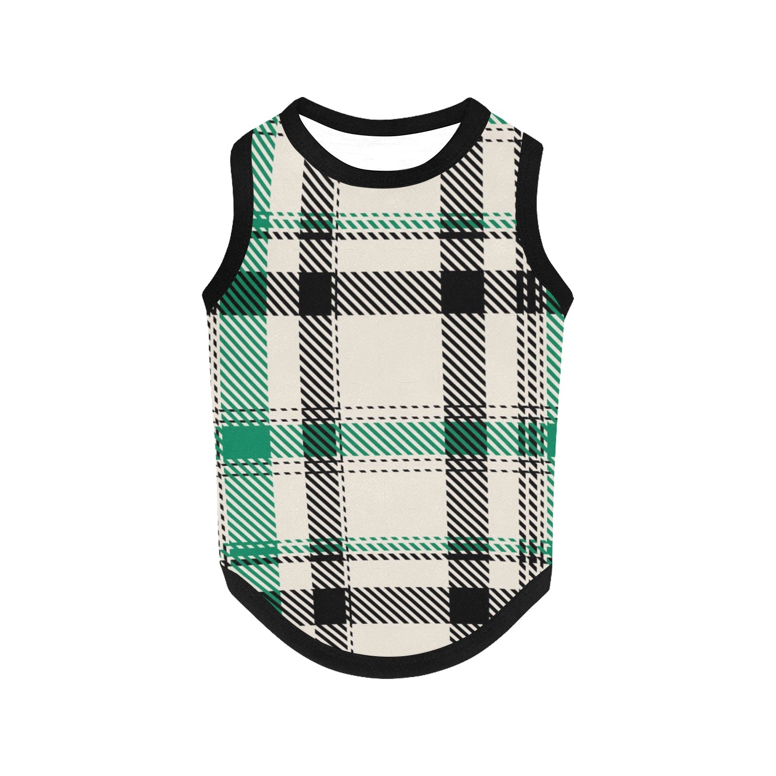 Black and Green Plaid Pet Tank Top