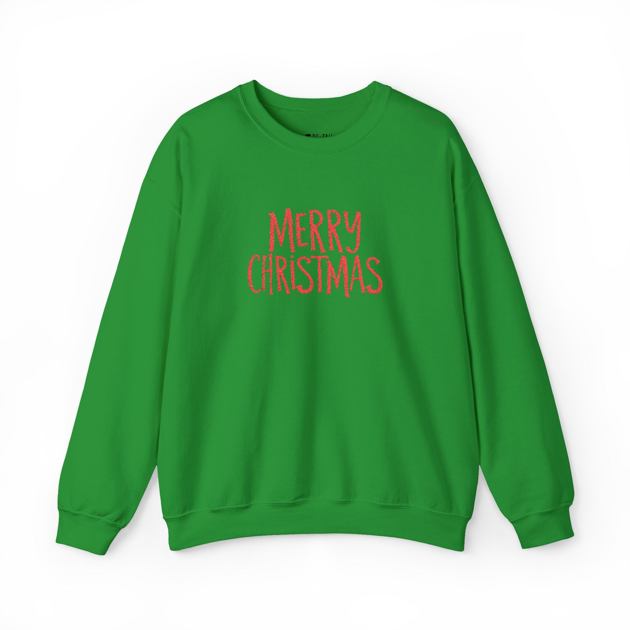 Embroidered Merry Christmas Crewneck Sweatshirt — Minimal Holiday Design