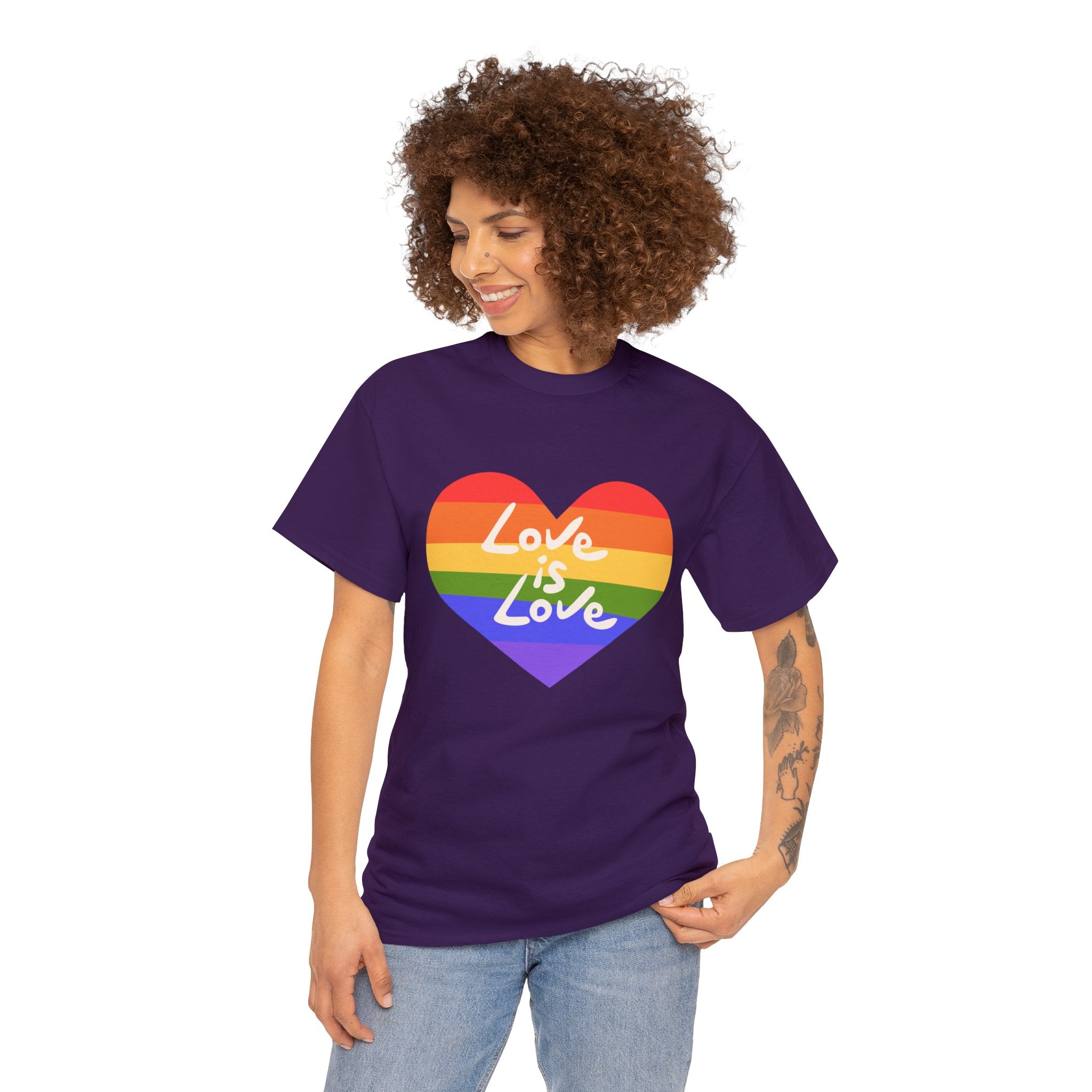 PRIDE T-Shirt: Love is Love Rainbow Heart