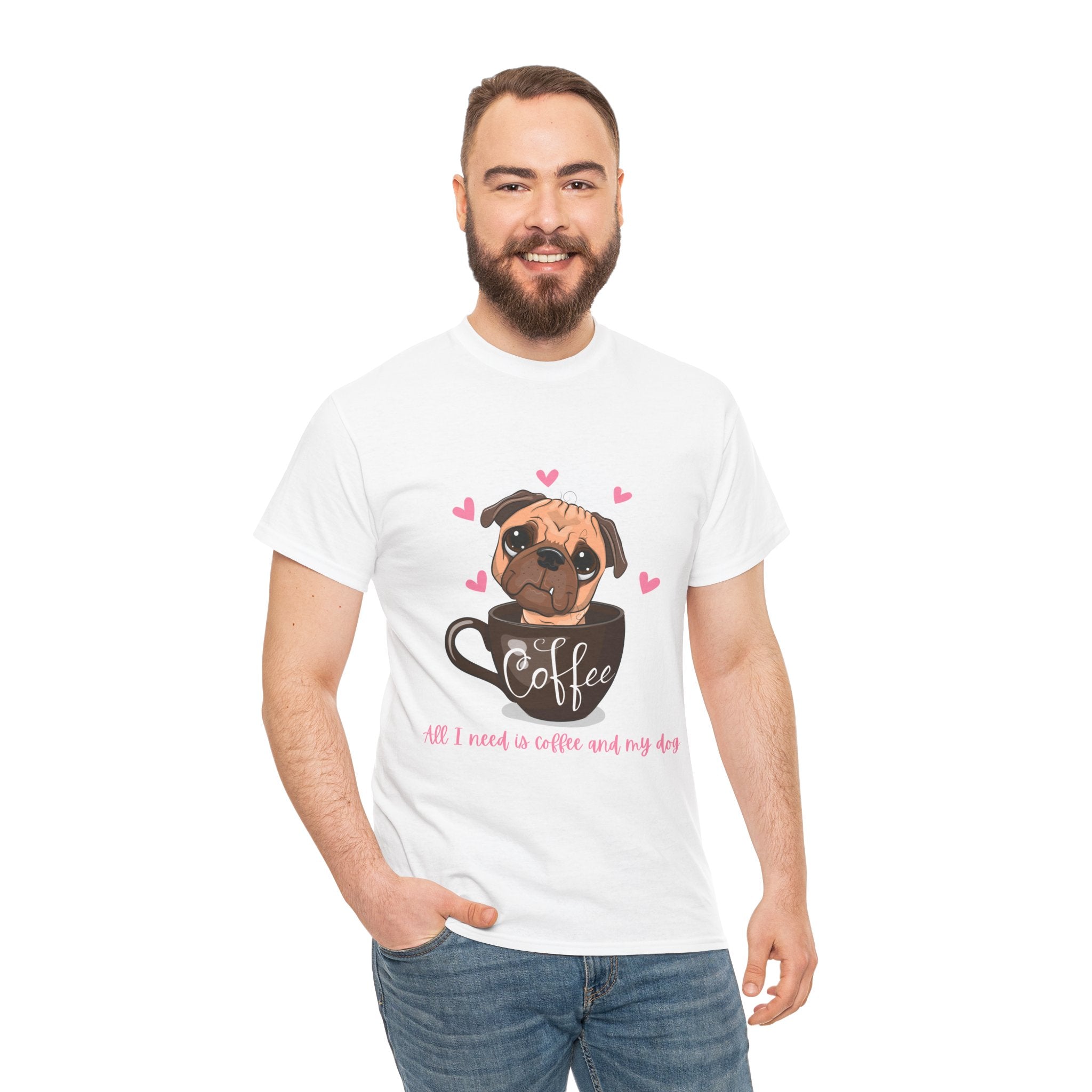 Pug T-Shirt: Coffee and My Dog