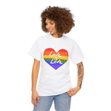 PRIDE T-Shirt: Love is Love Rainbow Heart