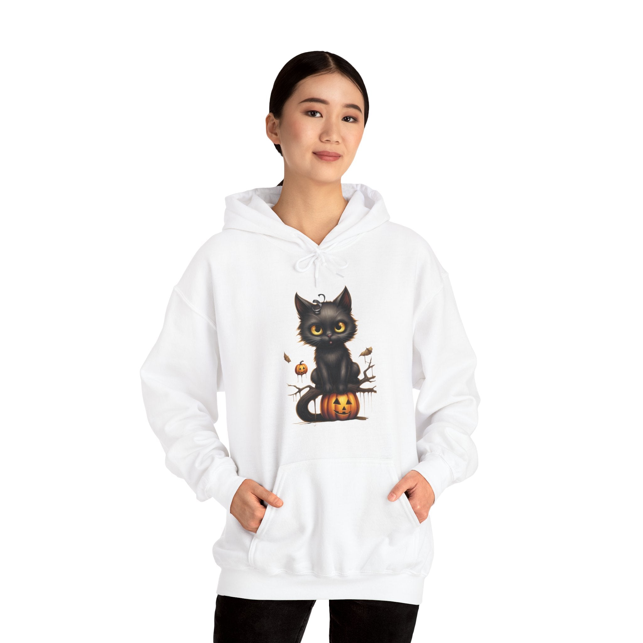 Halloween Hoodie: Cat on a Pumpkin