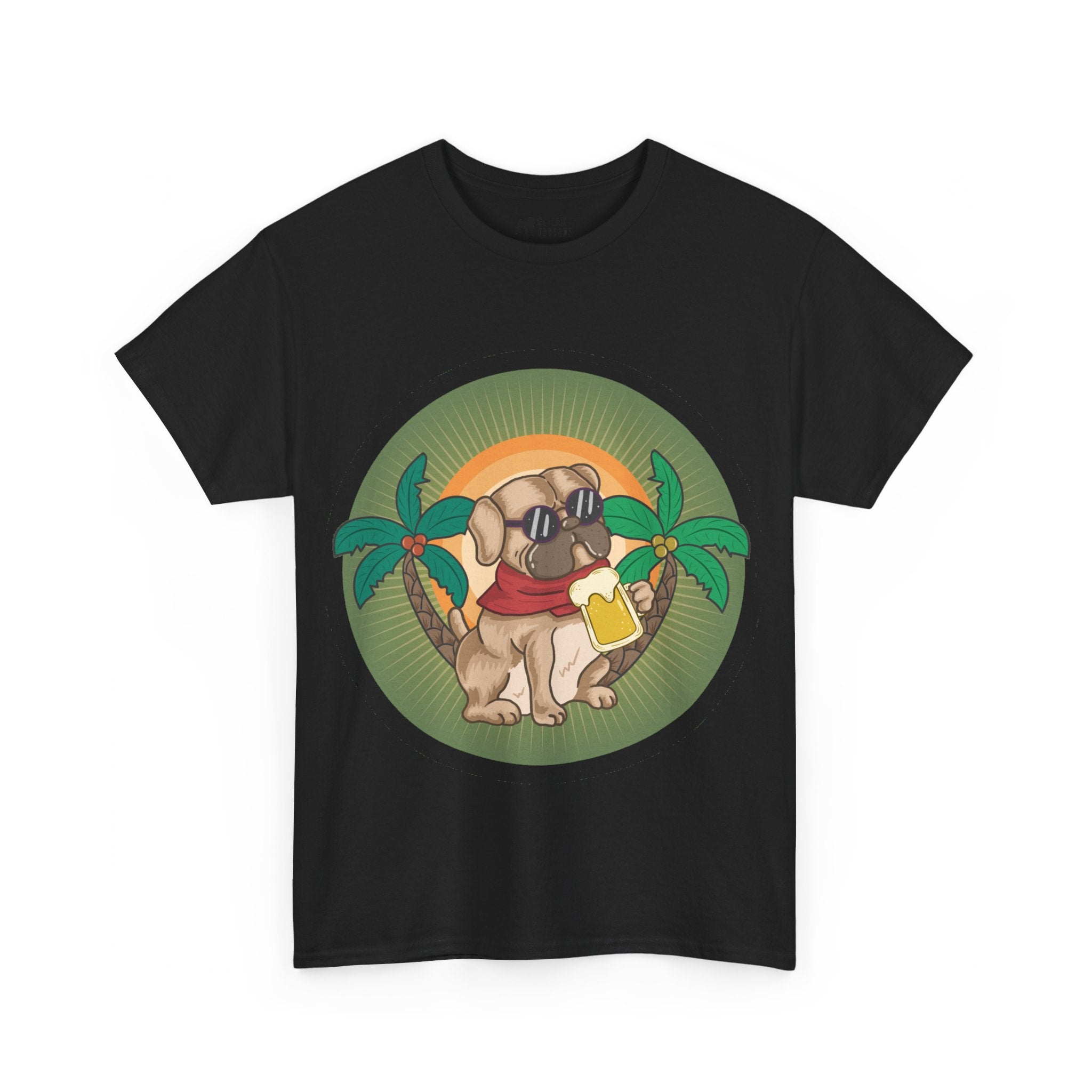 Pug T-Shirt: Pug & Palm Trees