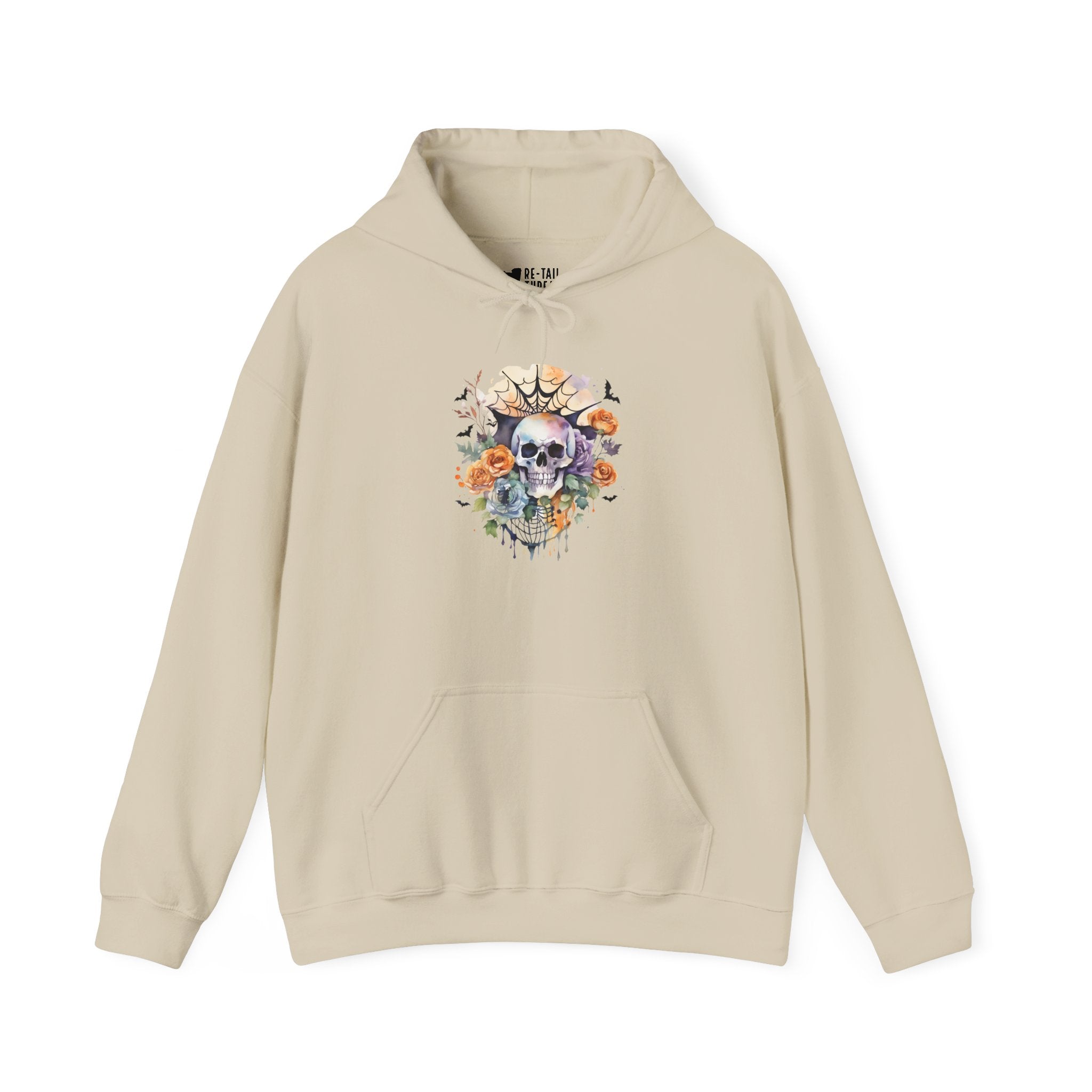 Halloween Hoodie: Skull and Flowers