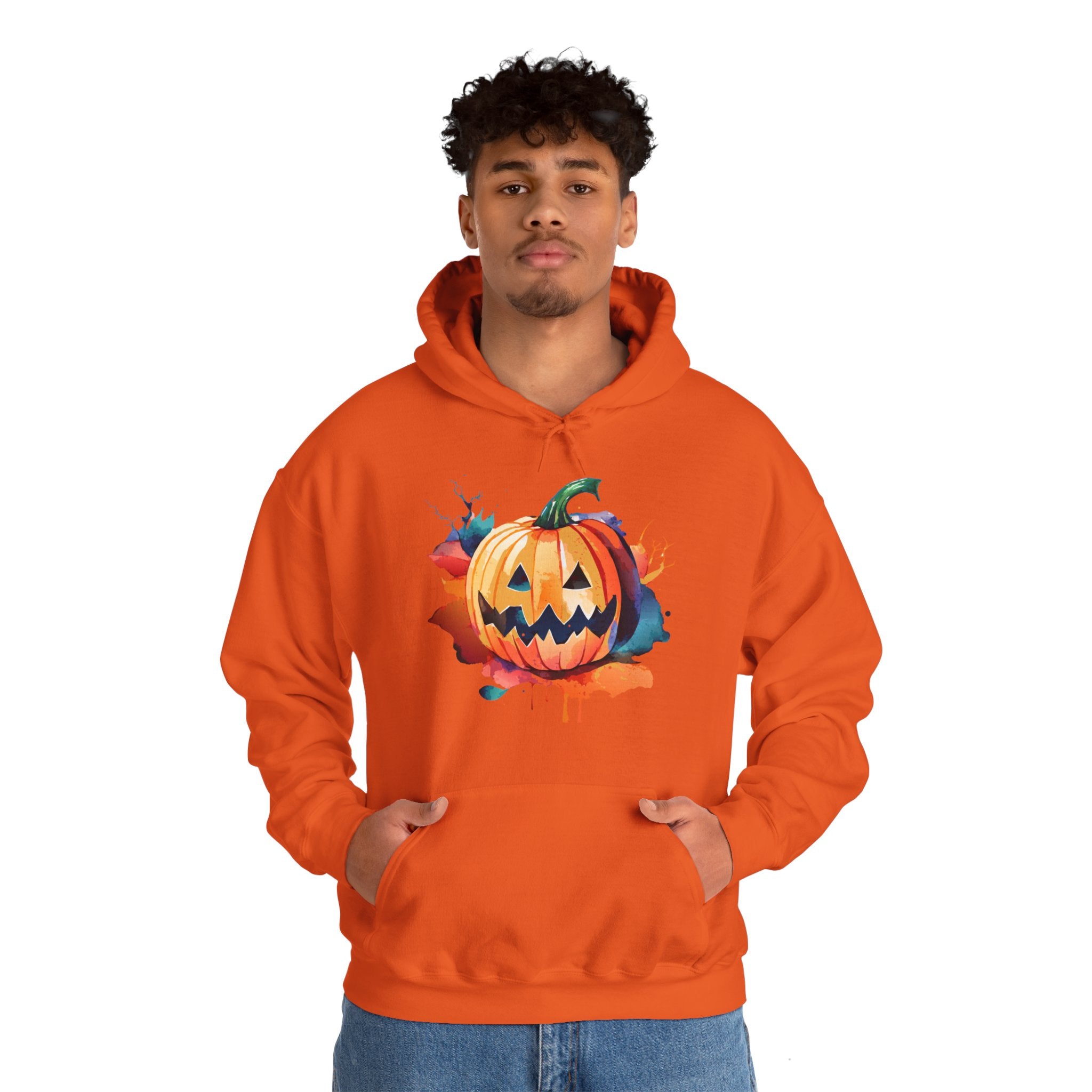 Halloween Hoodie: Watercolor Pumpkin