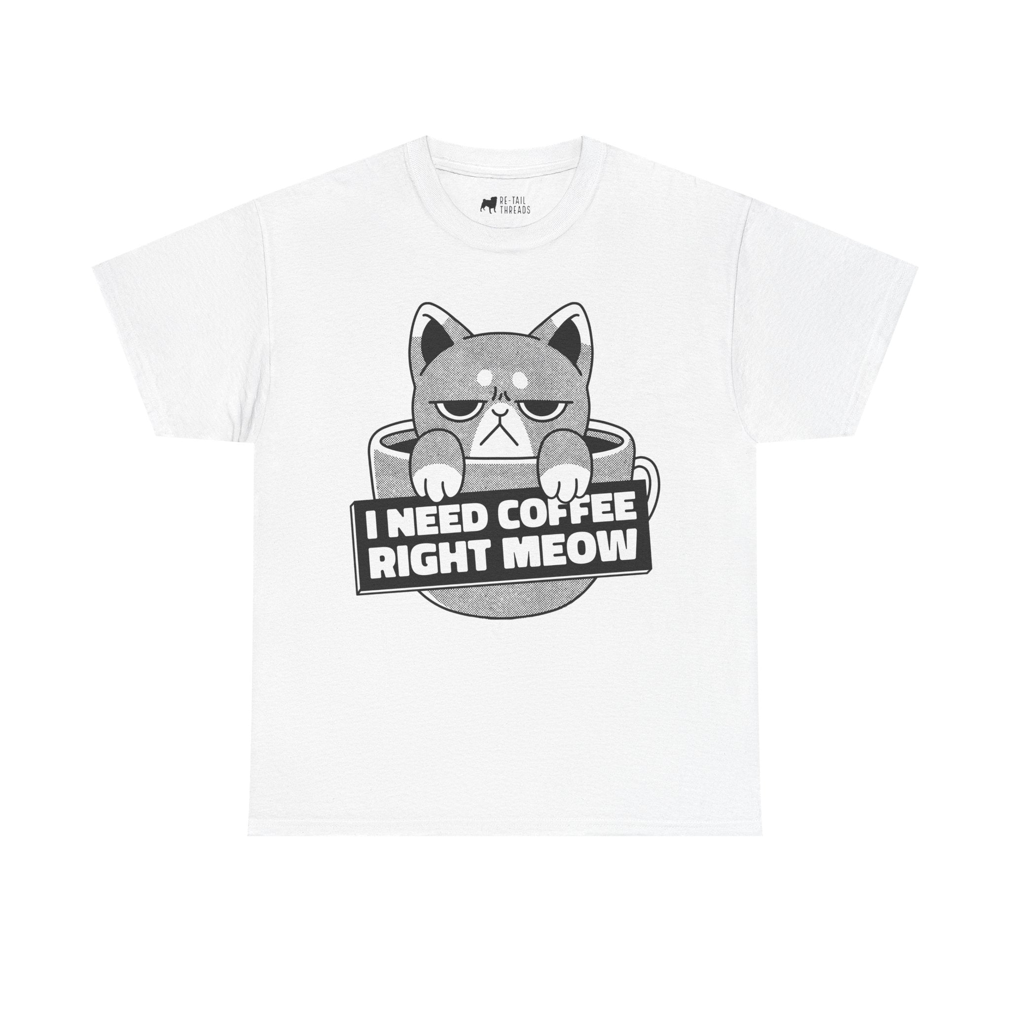 Cat T-Shirt: Coffee Right Meow