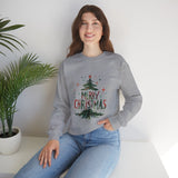 Merry Christmas Crewneck Sweatshirt — Festive Tree Holiday Pullover