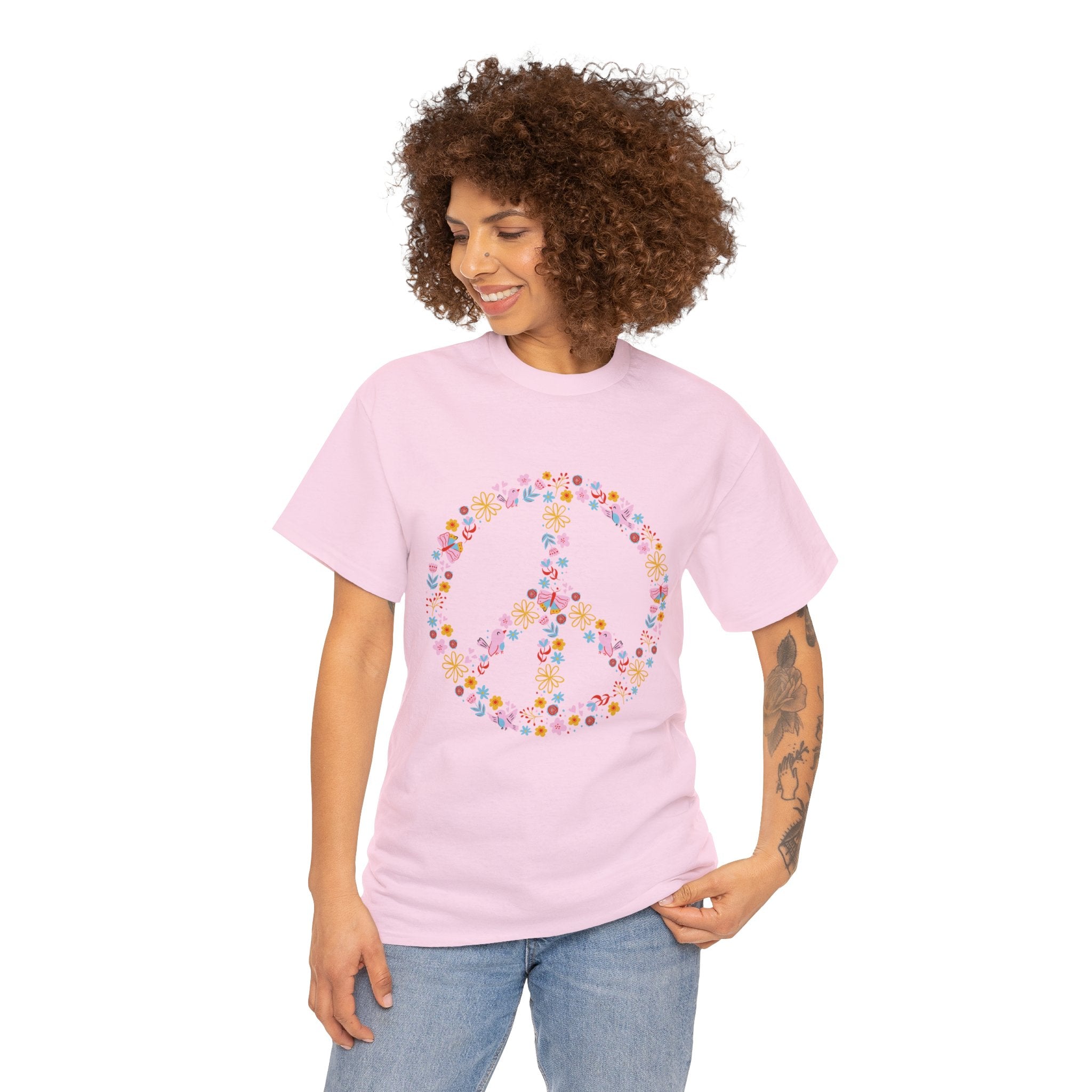 Summer T-Shirt: Flowery Peace Sign
