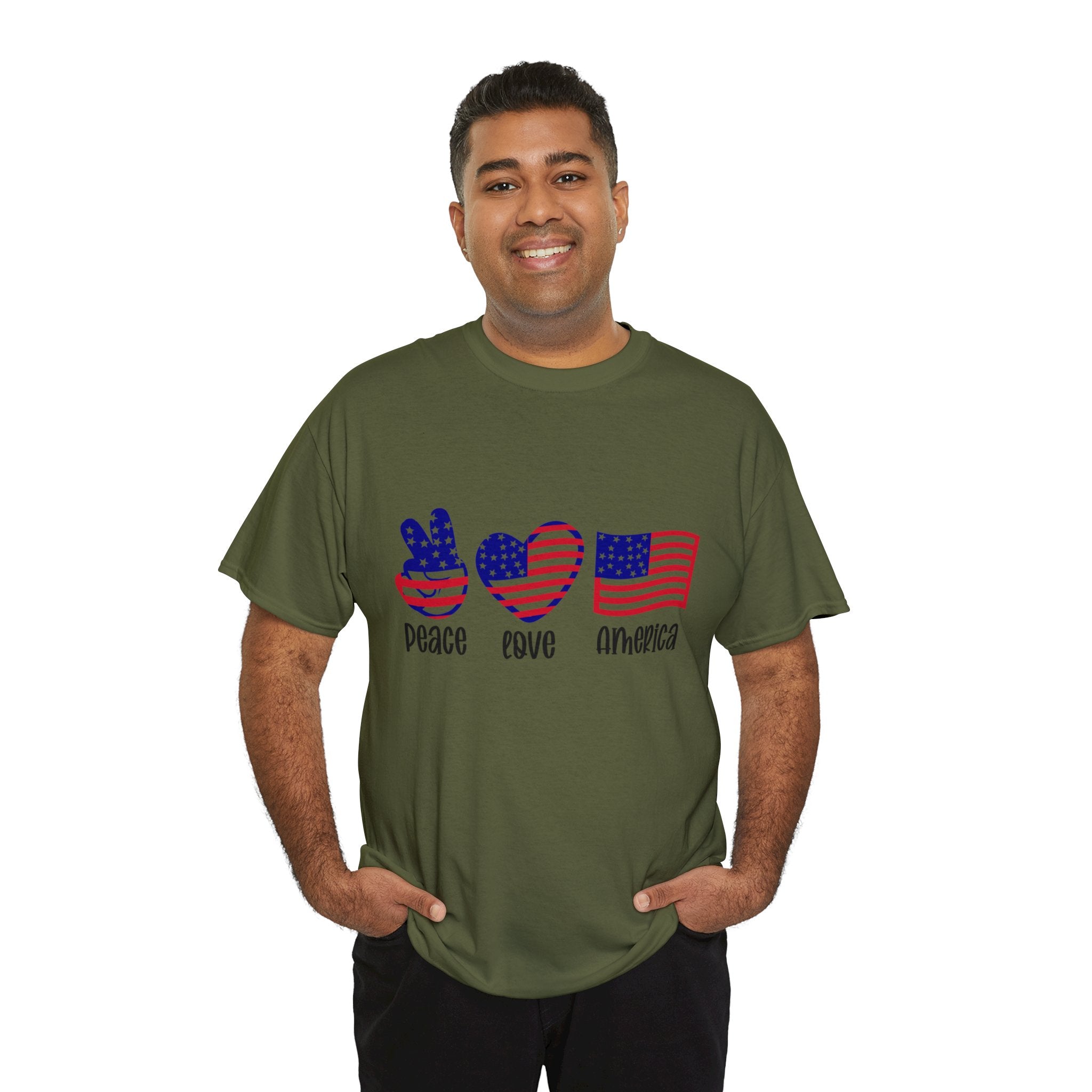 4th of July T-Shirt: Peace Love America