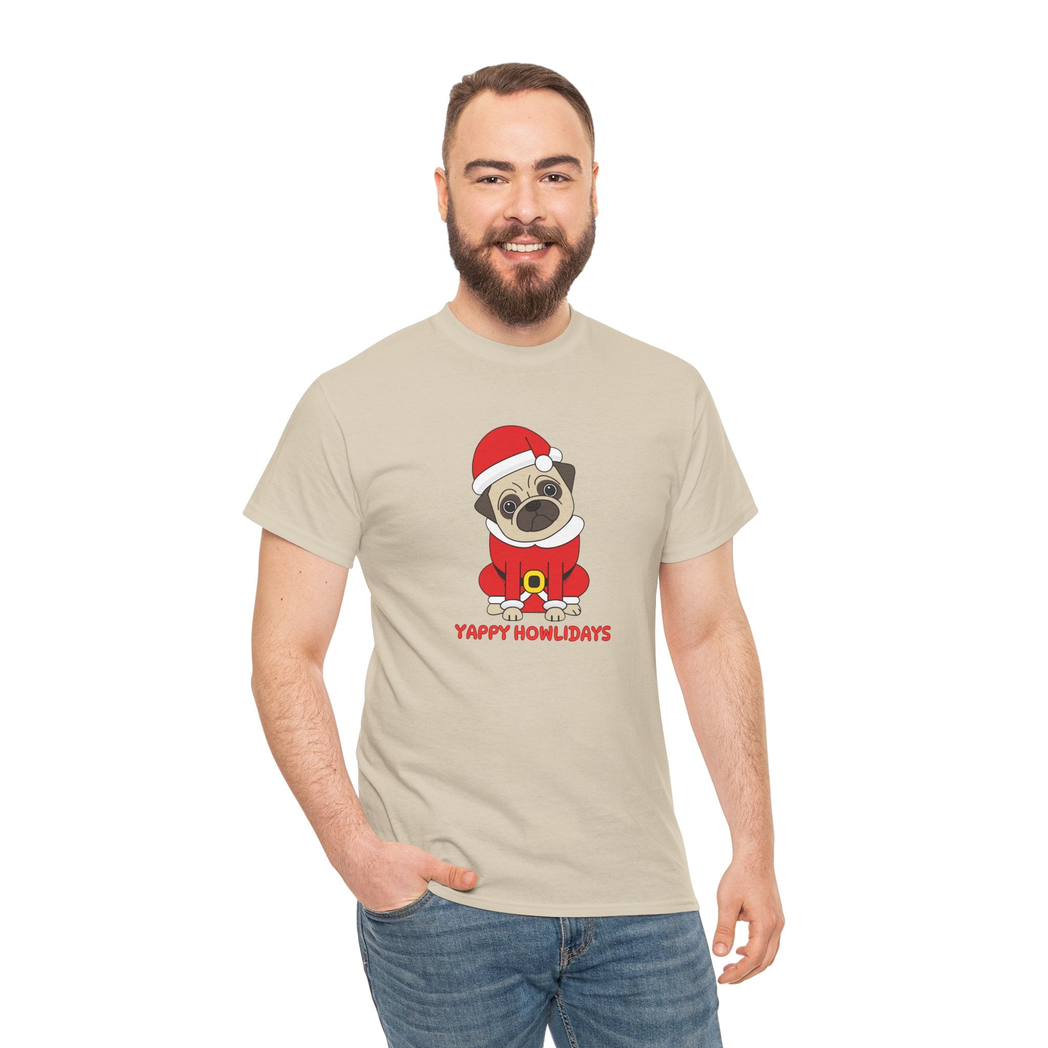 Christmas T-Shirt: Yappy Howlidays Pug