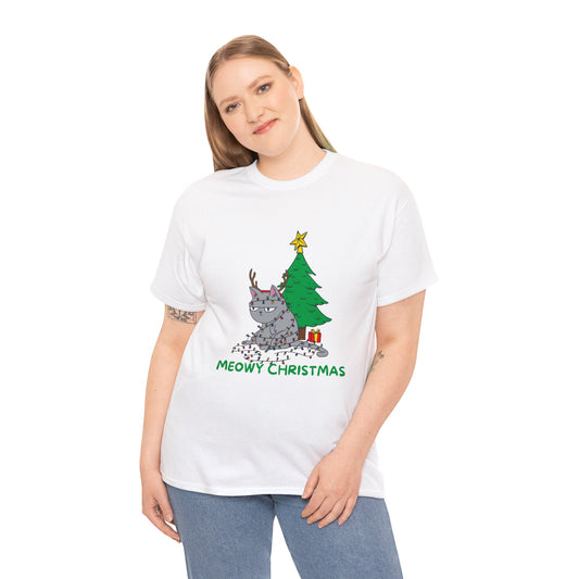 Christmas T-Shirt: Meowy Christmas Cat