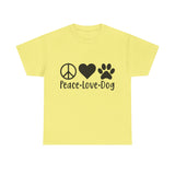 Dog T-Shirt: Peace Love Dog