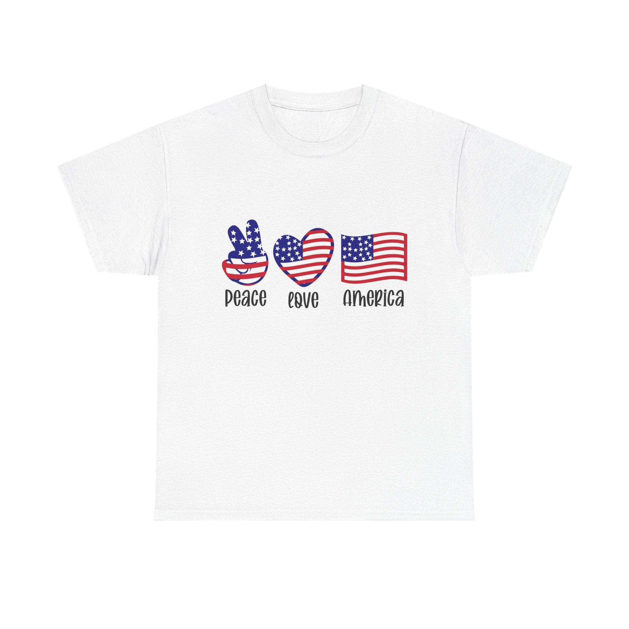 4th of July T-Shirt: Peace Love America