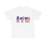 4th of July T-Shirt: Peace Love America