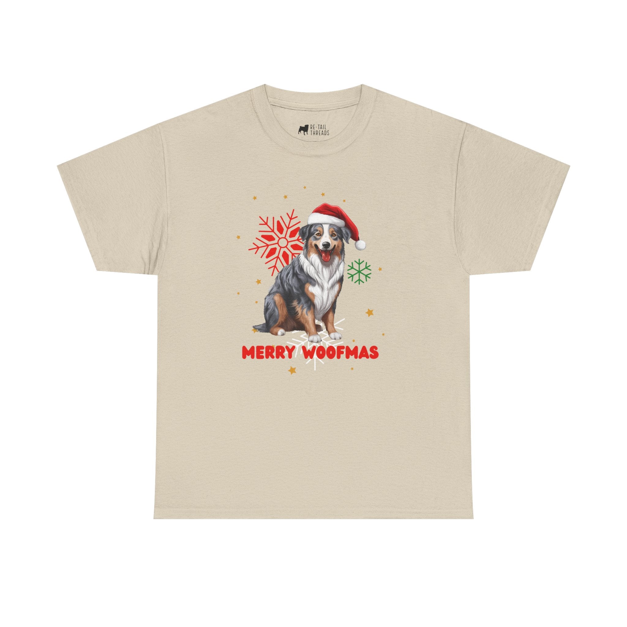 Christmas T-Shirt: Santa Hat Australian Shepard