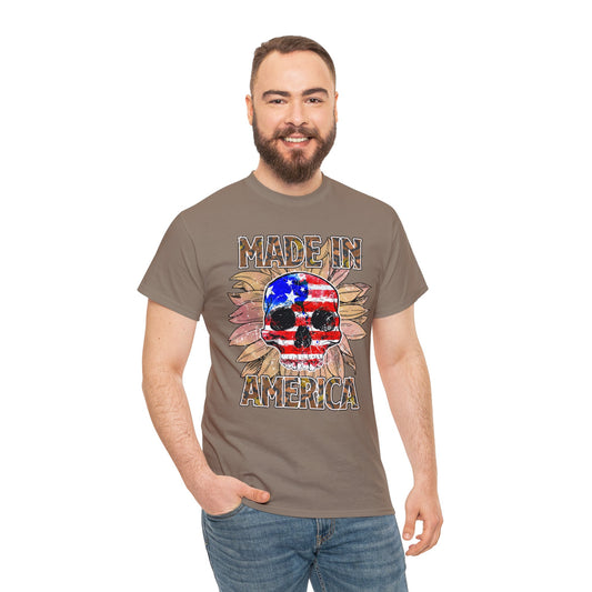 4th of July T-Shirt: Made in America Skull