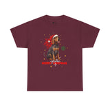Christmas T-Shirt: Santa Hat Coonhound