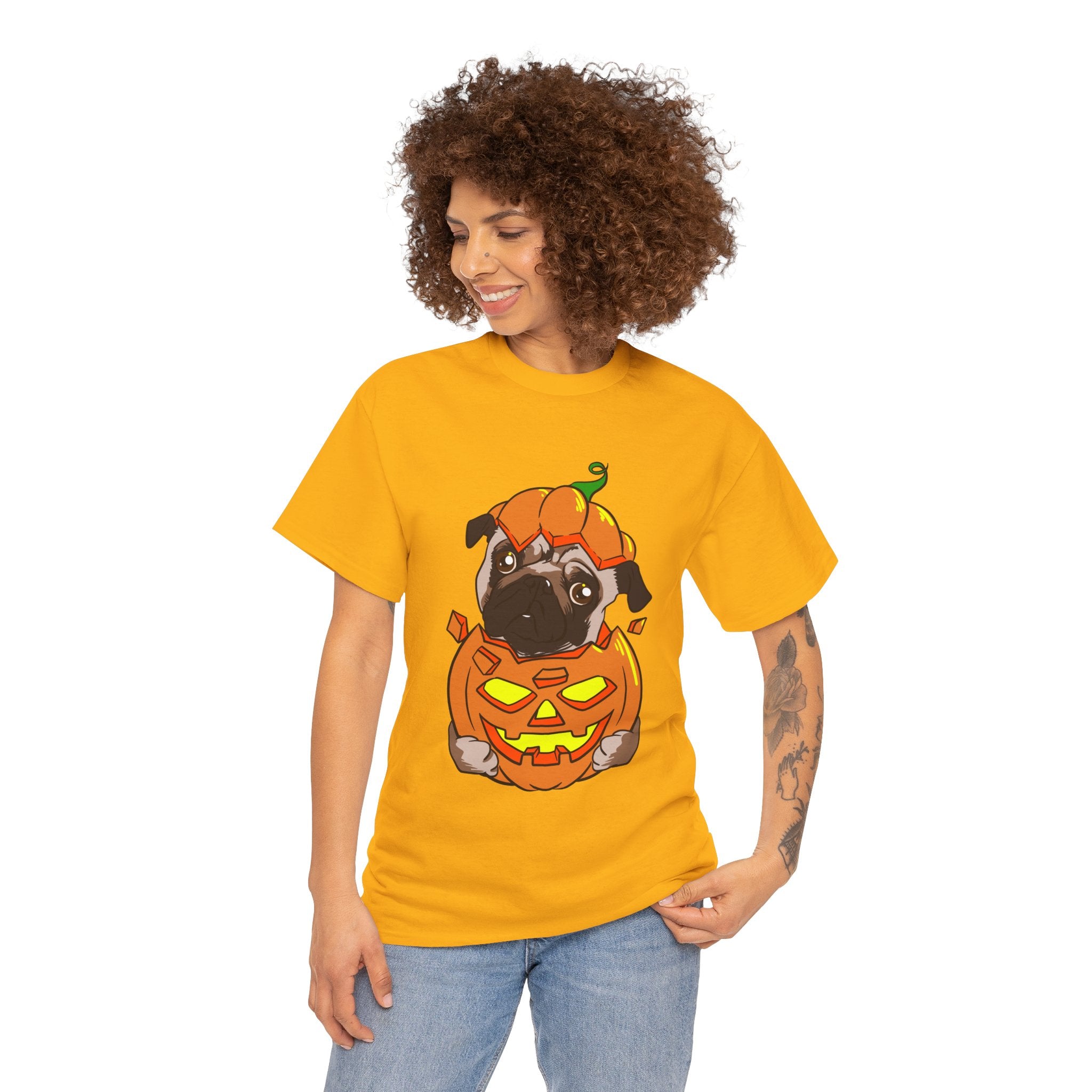 Halloween T-Shirt: Pug in a Pumpkin