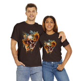 Skull T-Shirt: Skull and Sunflowers