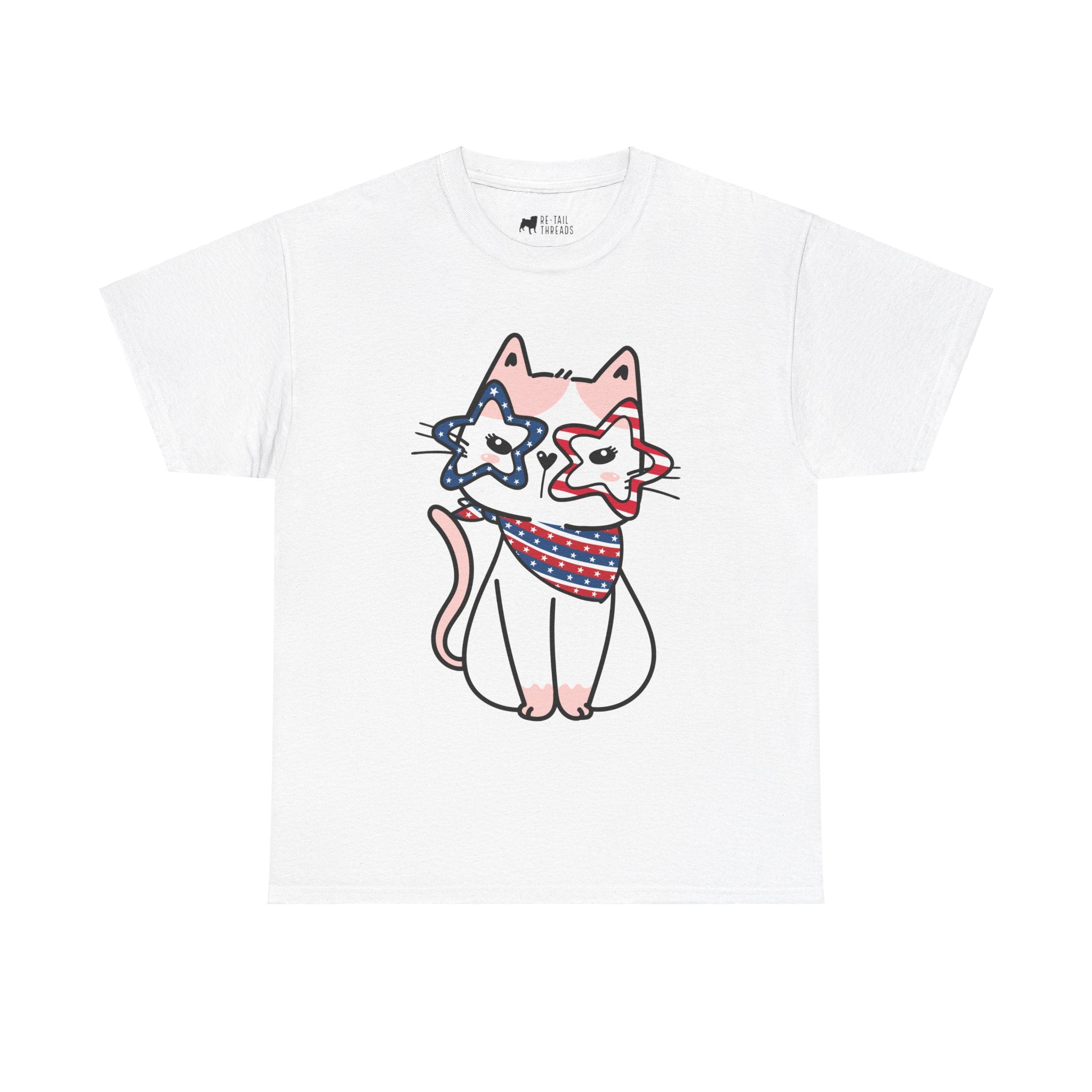 4th of July T-Shirt: Cat with Patriotic Glasses