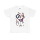 4th of July T-Shirt: Cat with Patriotic Glasses