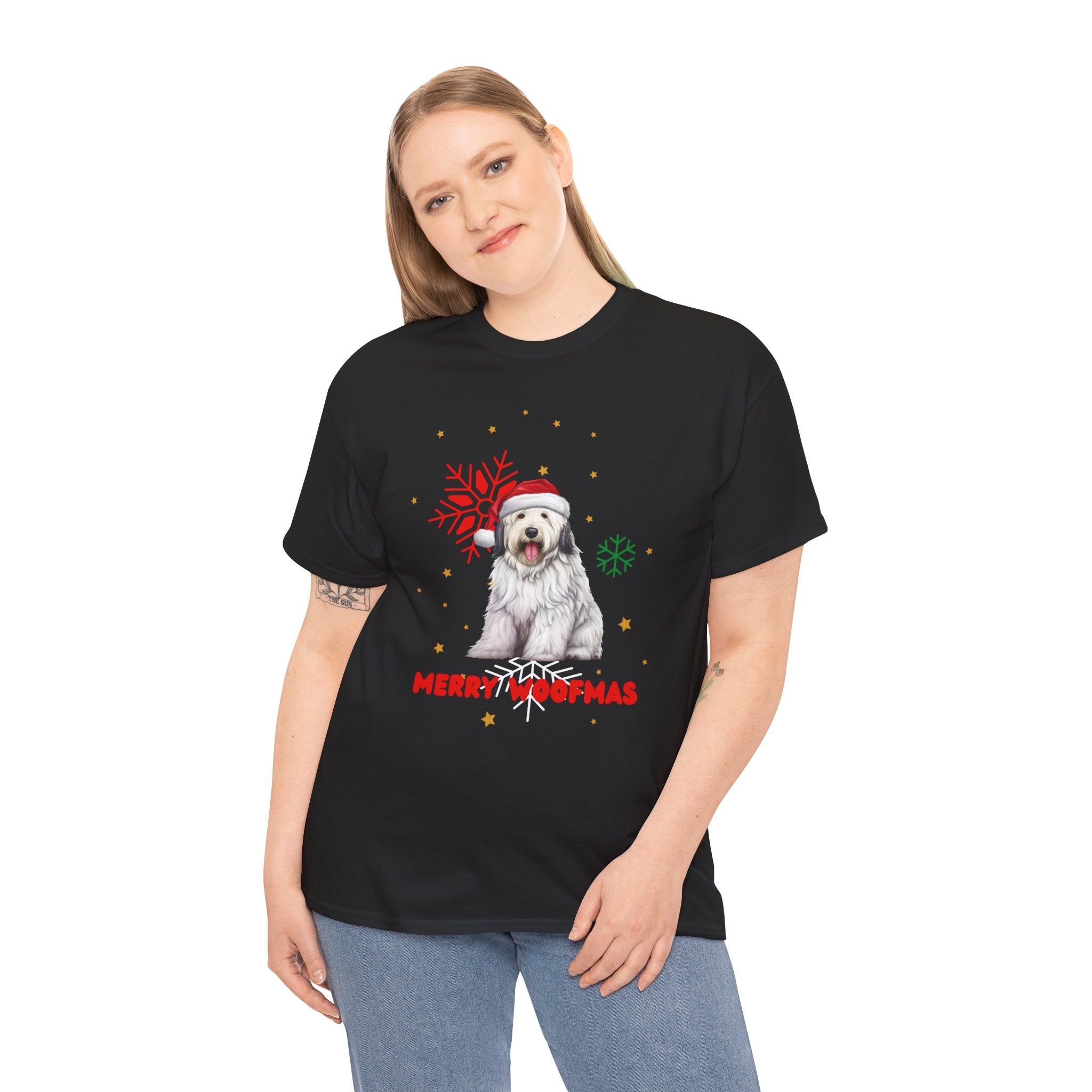 Christmas T-Shirt: Santa Hat Sheepdog