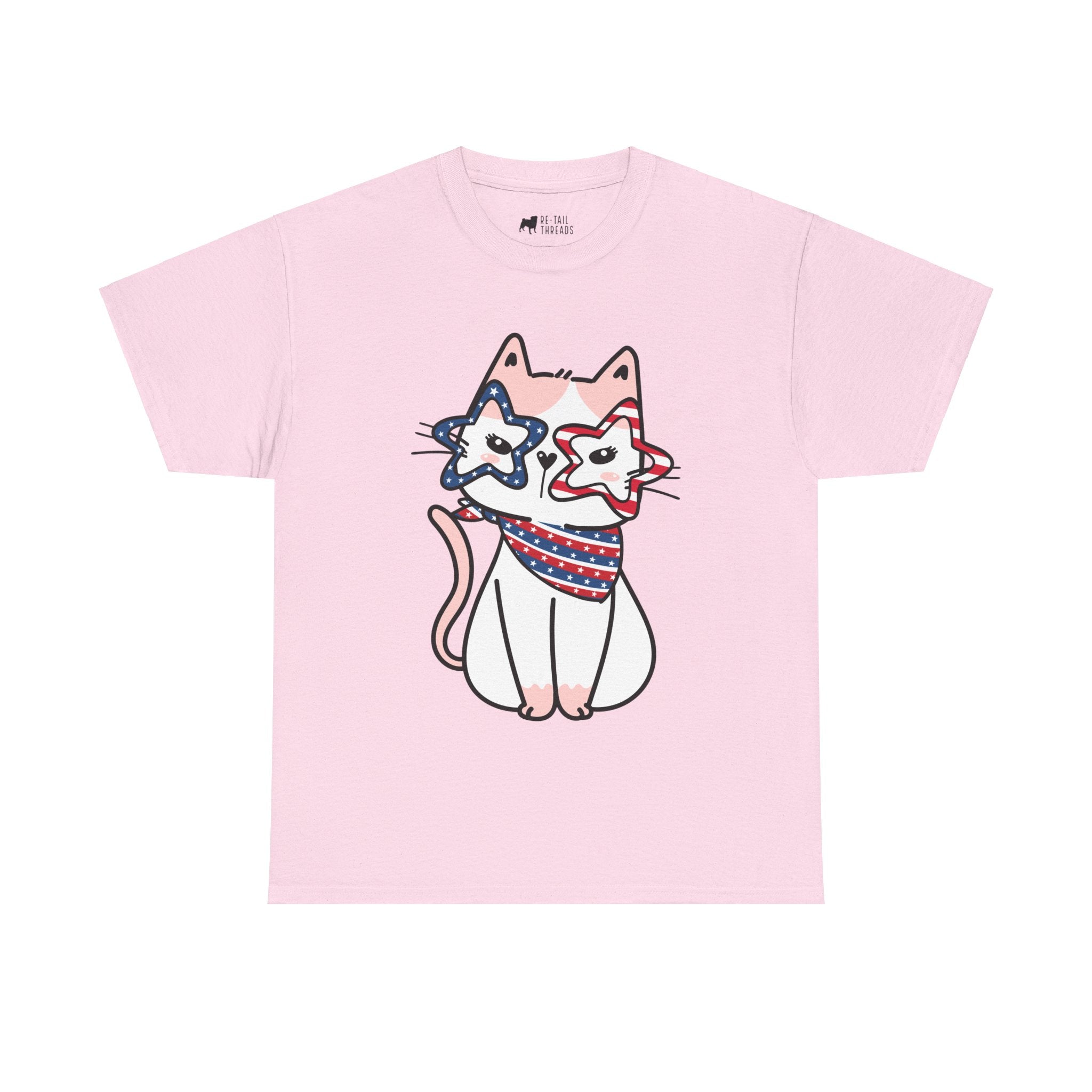 4th of July T-Shirt: Cat with Patriotic Glasses