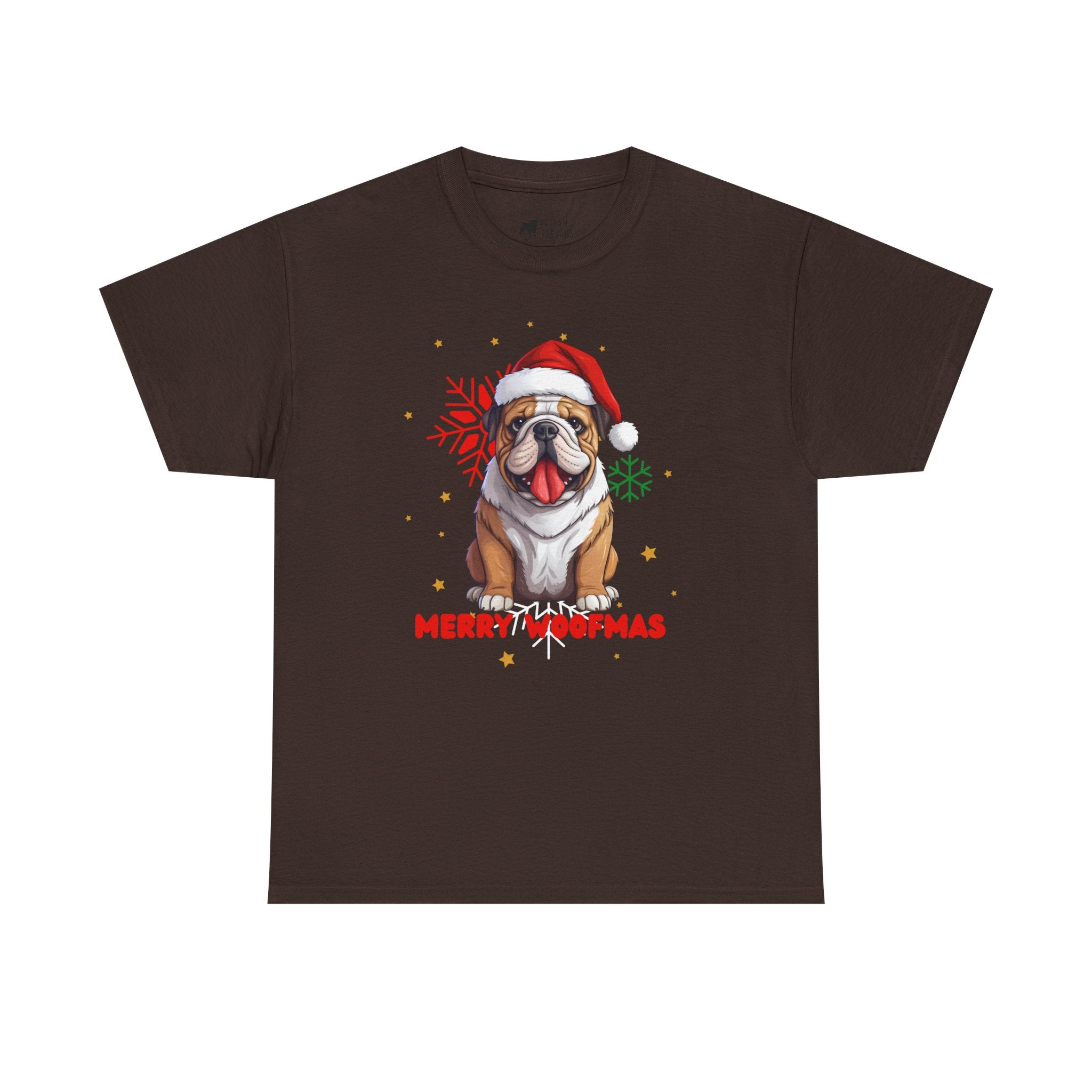 Christmas T-Shirt: Santa Hat English Bulldog