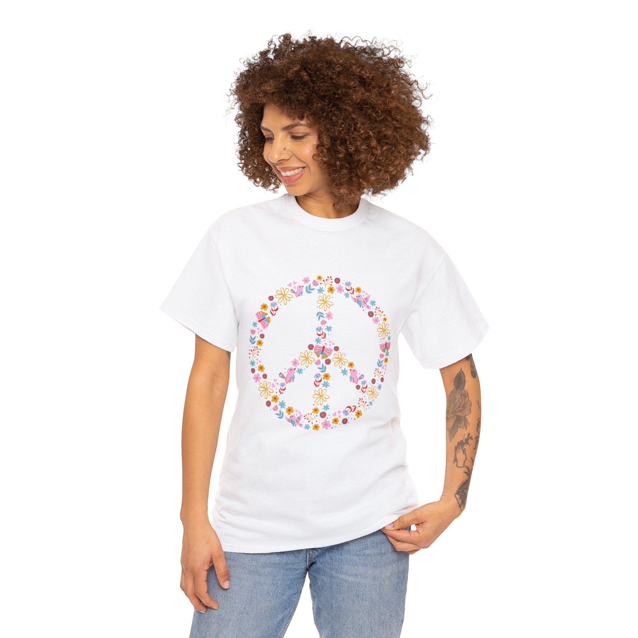 Summer T-Shirt: Flowery Peace Sign