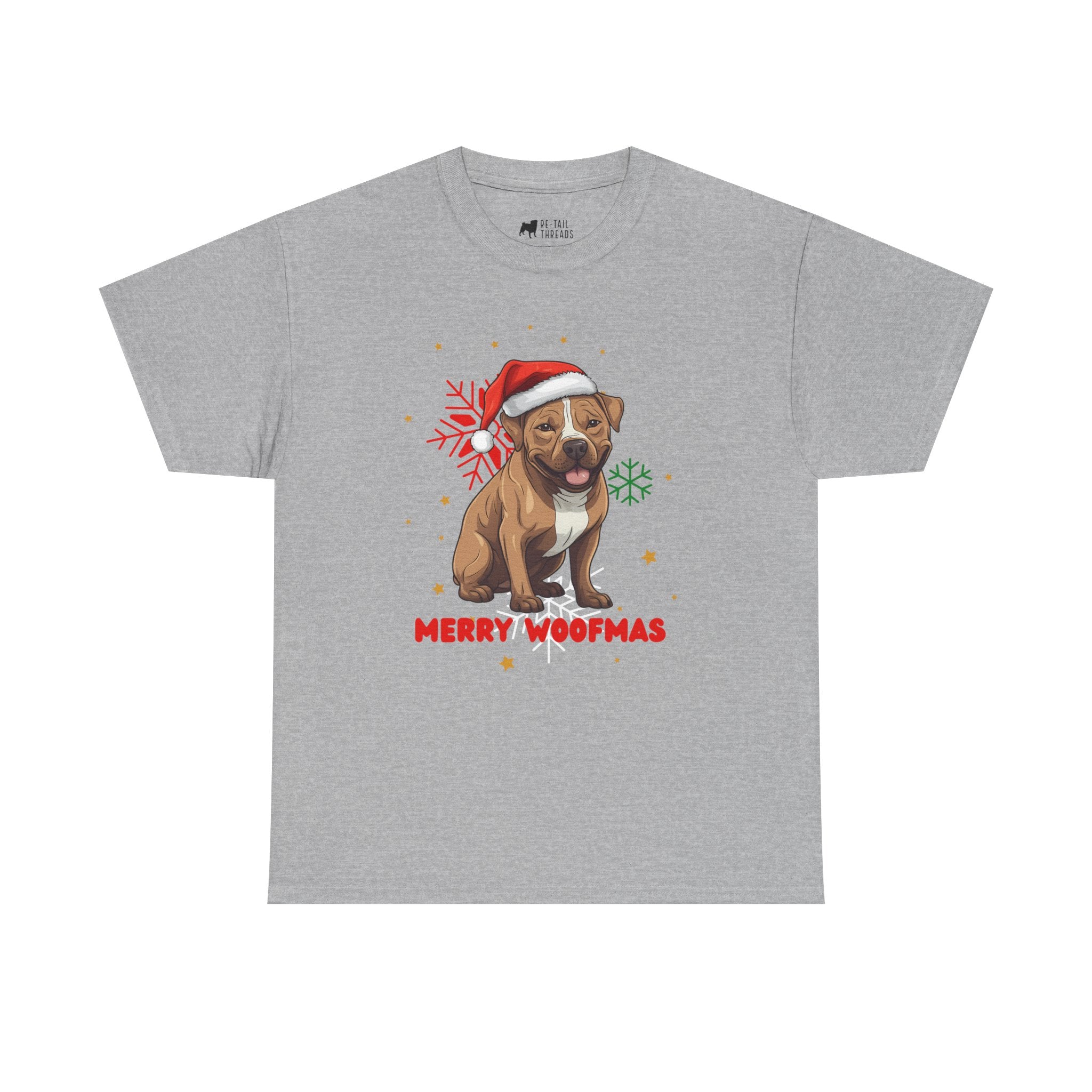 Christmas T-Shirt: Santa Hat Pit Bull #1