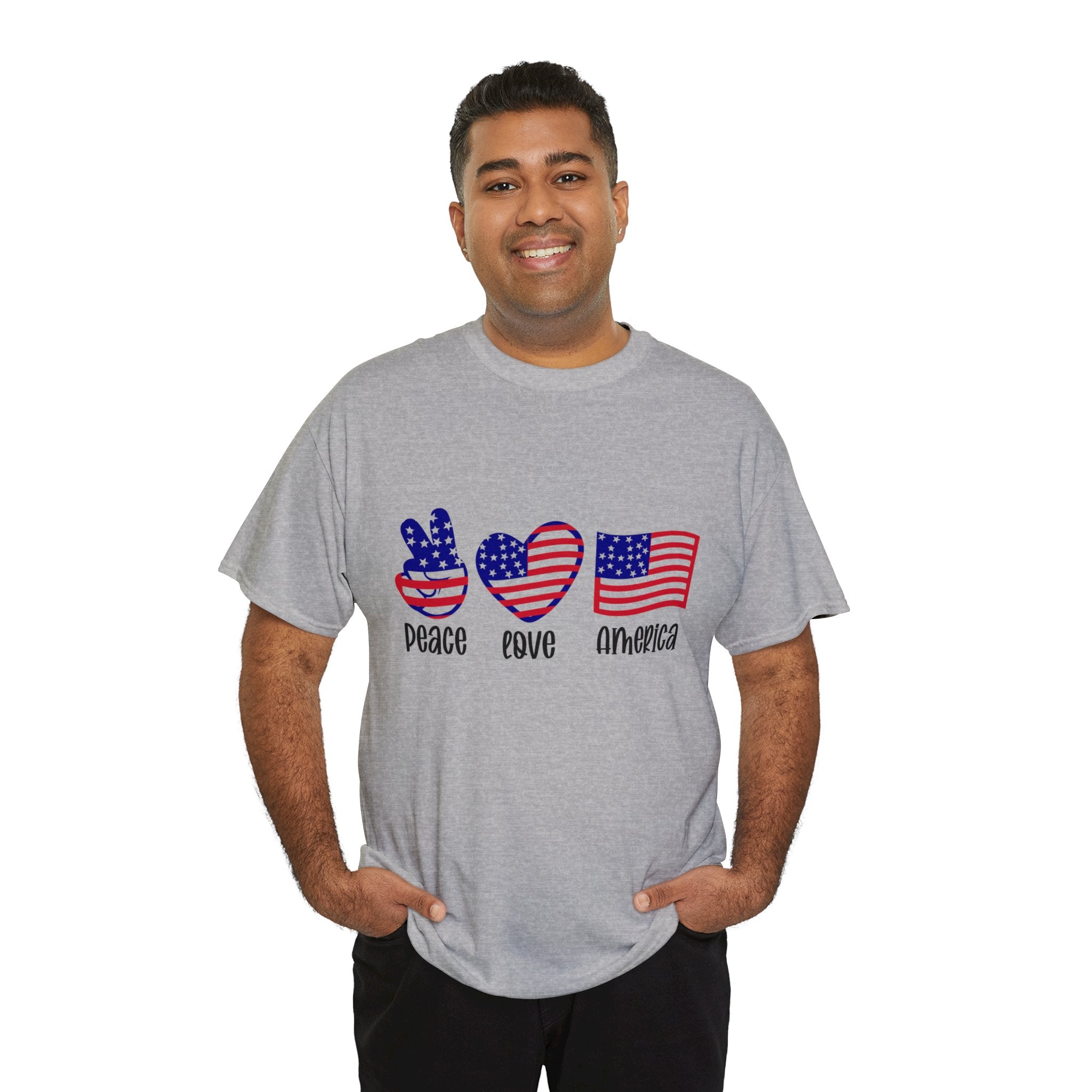 4th of July T-Shirt: Peace Love America