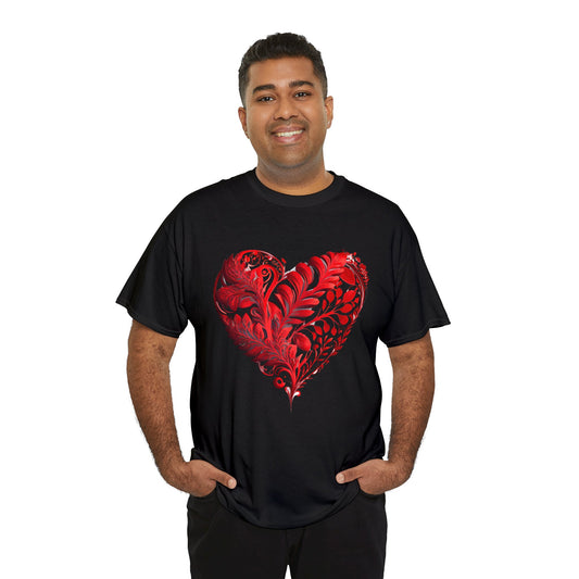 Love T-Shirt: Intricate Red Heart