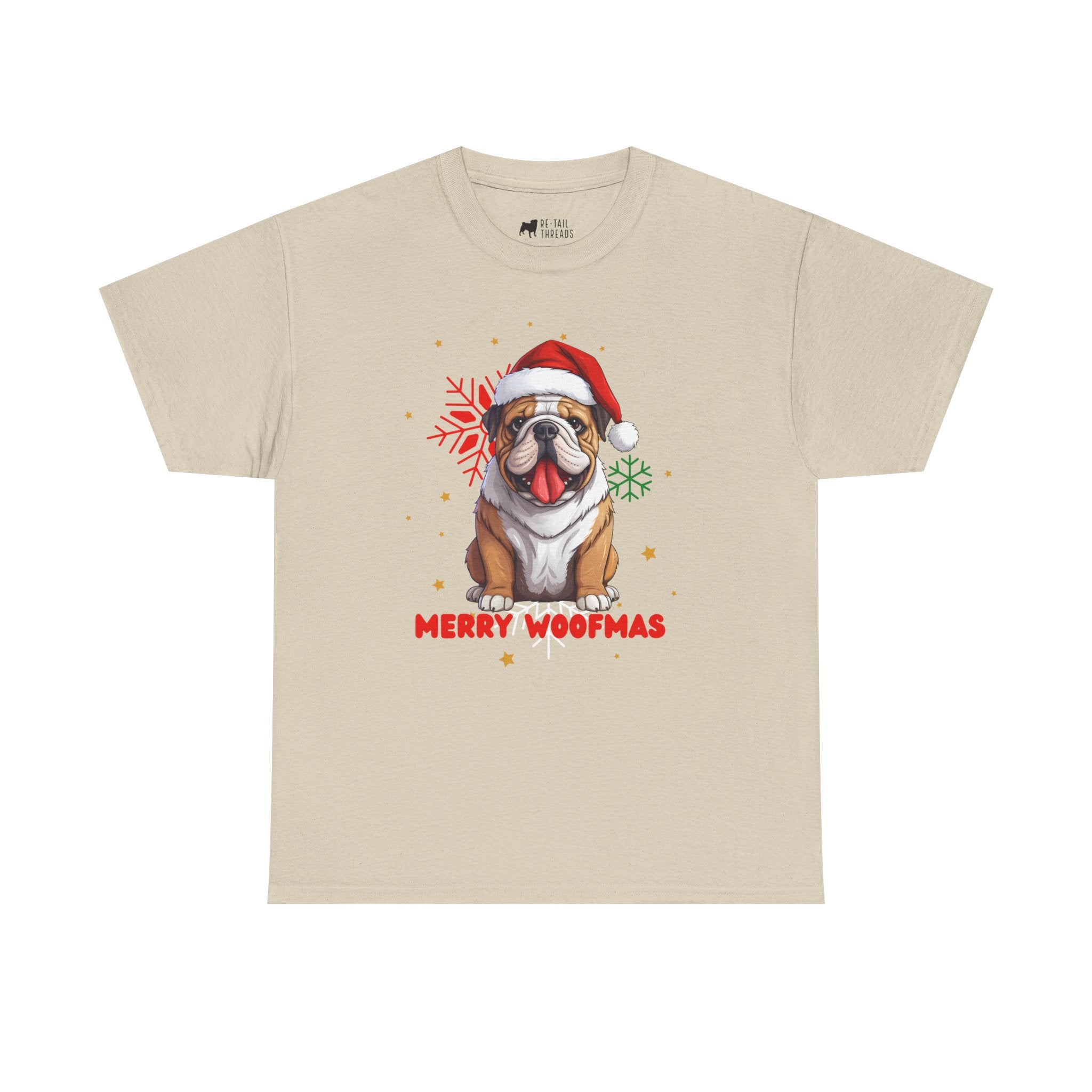 Christmas T-Shirt: Santa Hat English Bulldog