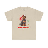 Christmas T-Shirt: Santa Hat Coonhound