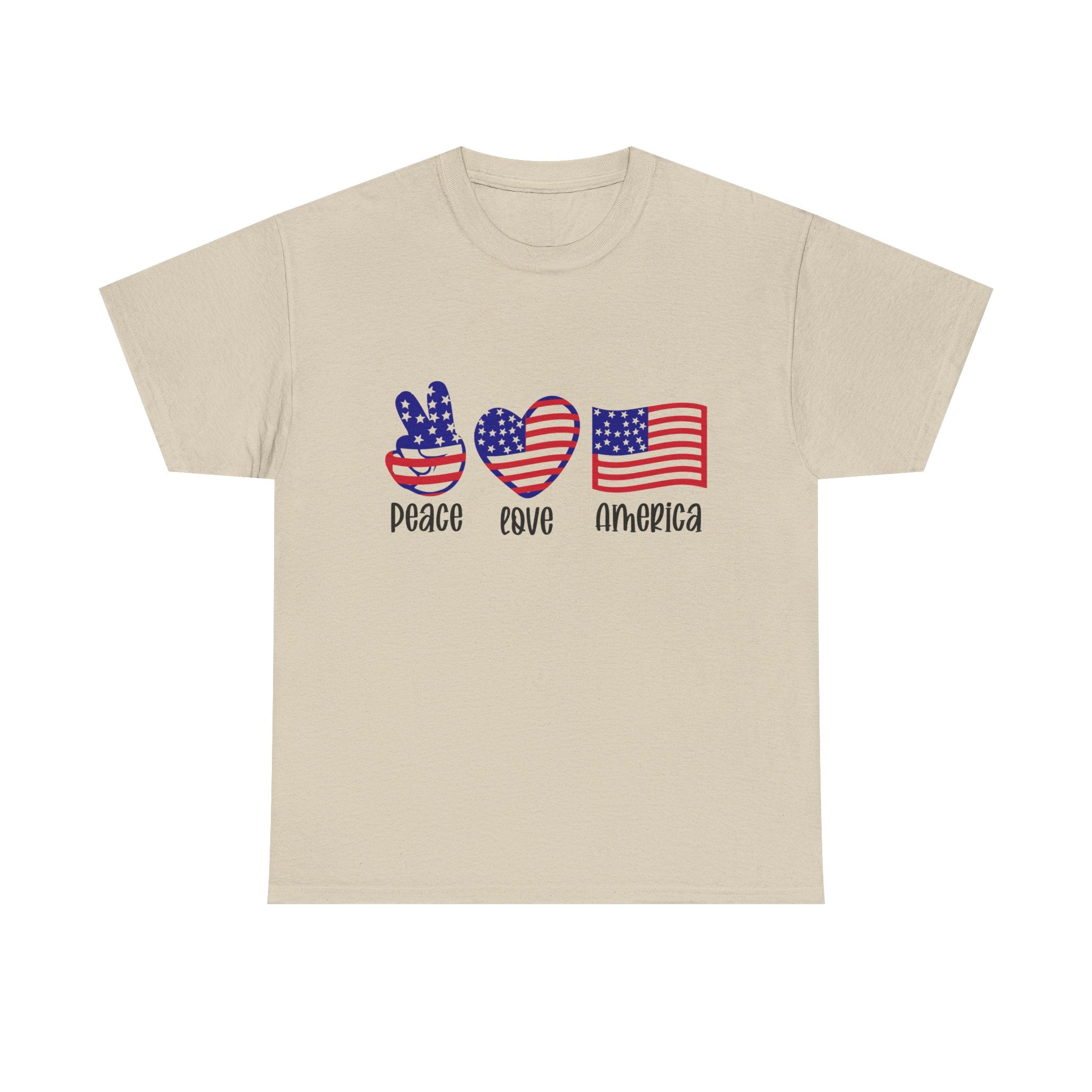 4th of July T-Shirt: Peace Love America