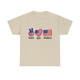 4th of July T-Shirt: Peace Love America