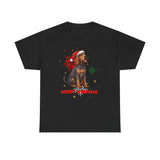 Christmas T-Shirt: Santa Hat Coonhound
