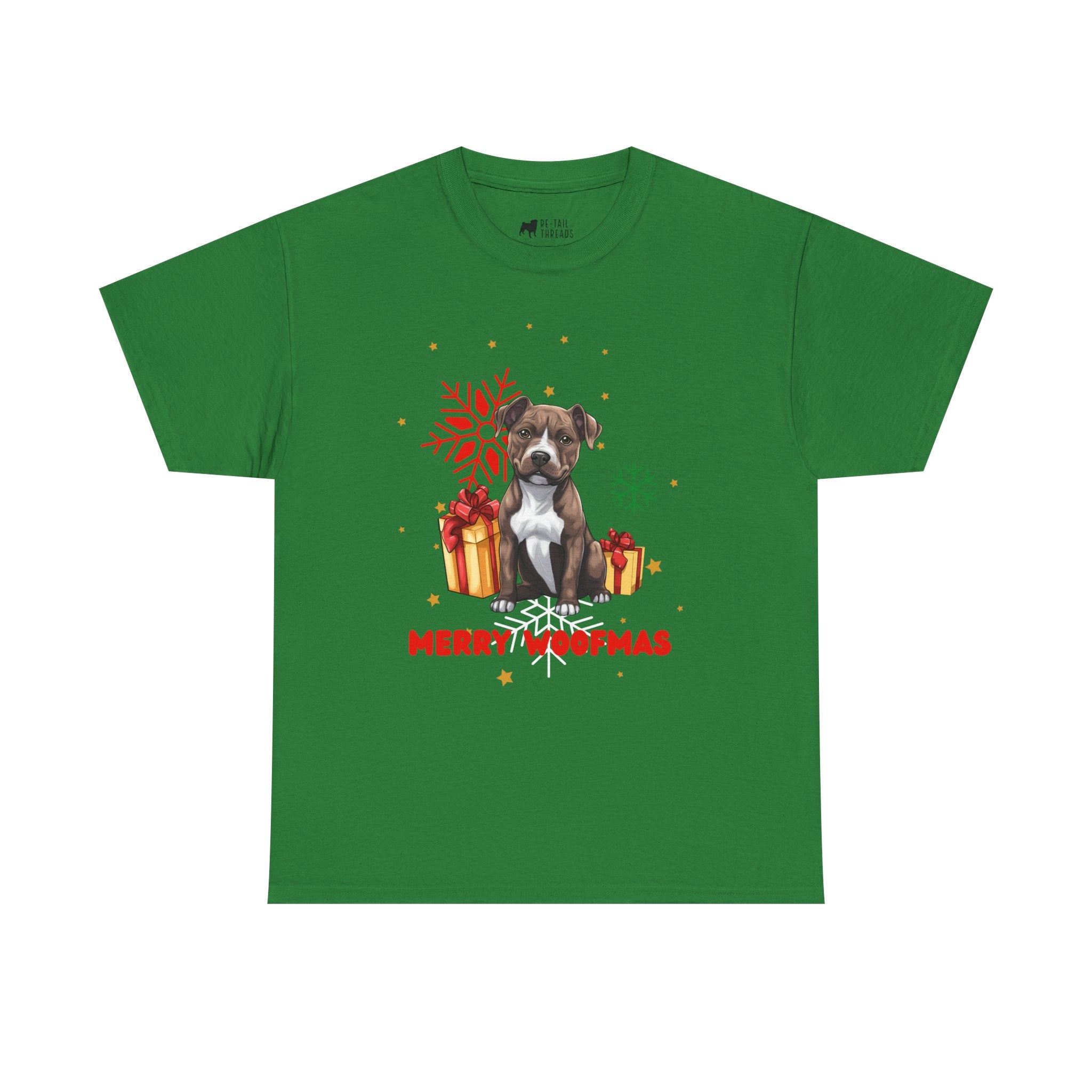 Christmas T-Shirt: Santa Hat Pit Bull #2