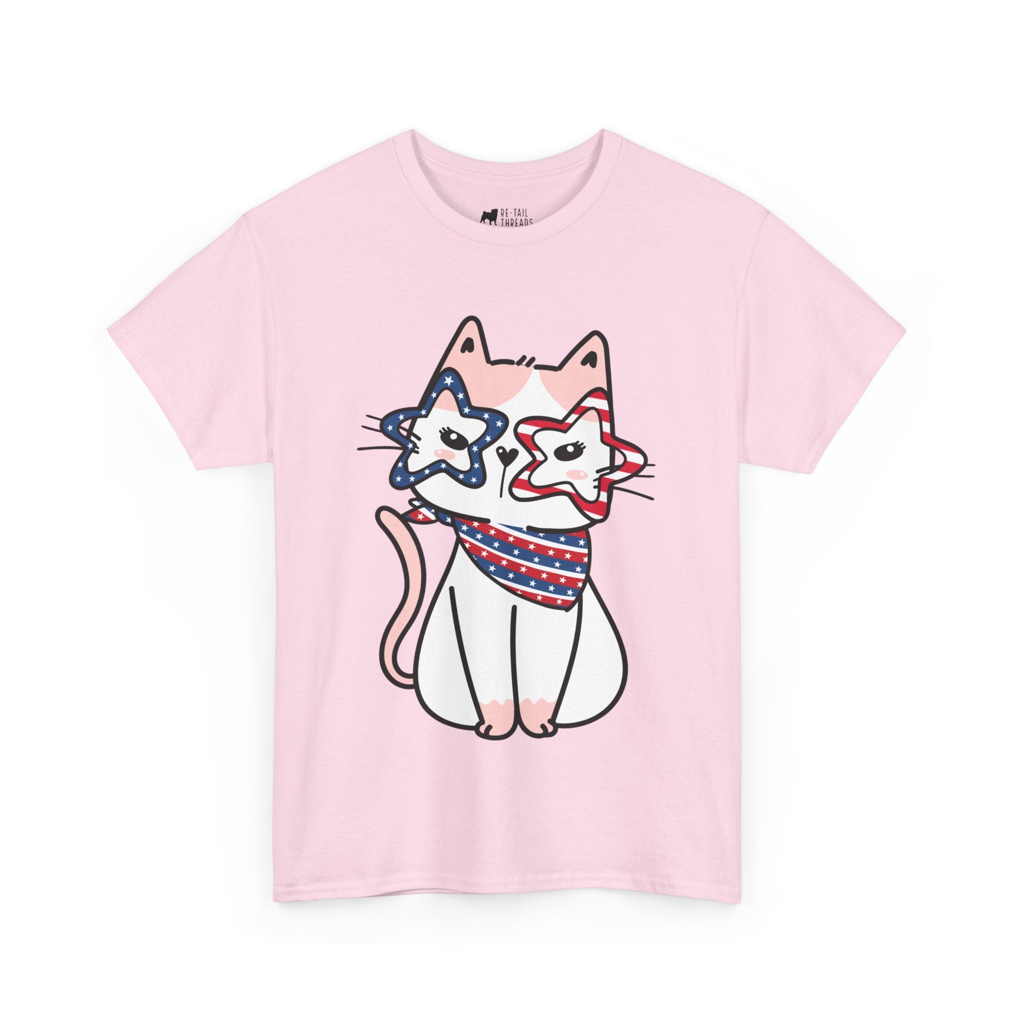 4th of July T-Shirt: Cat with Patriotic Glasses