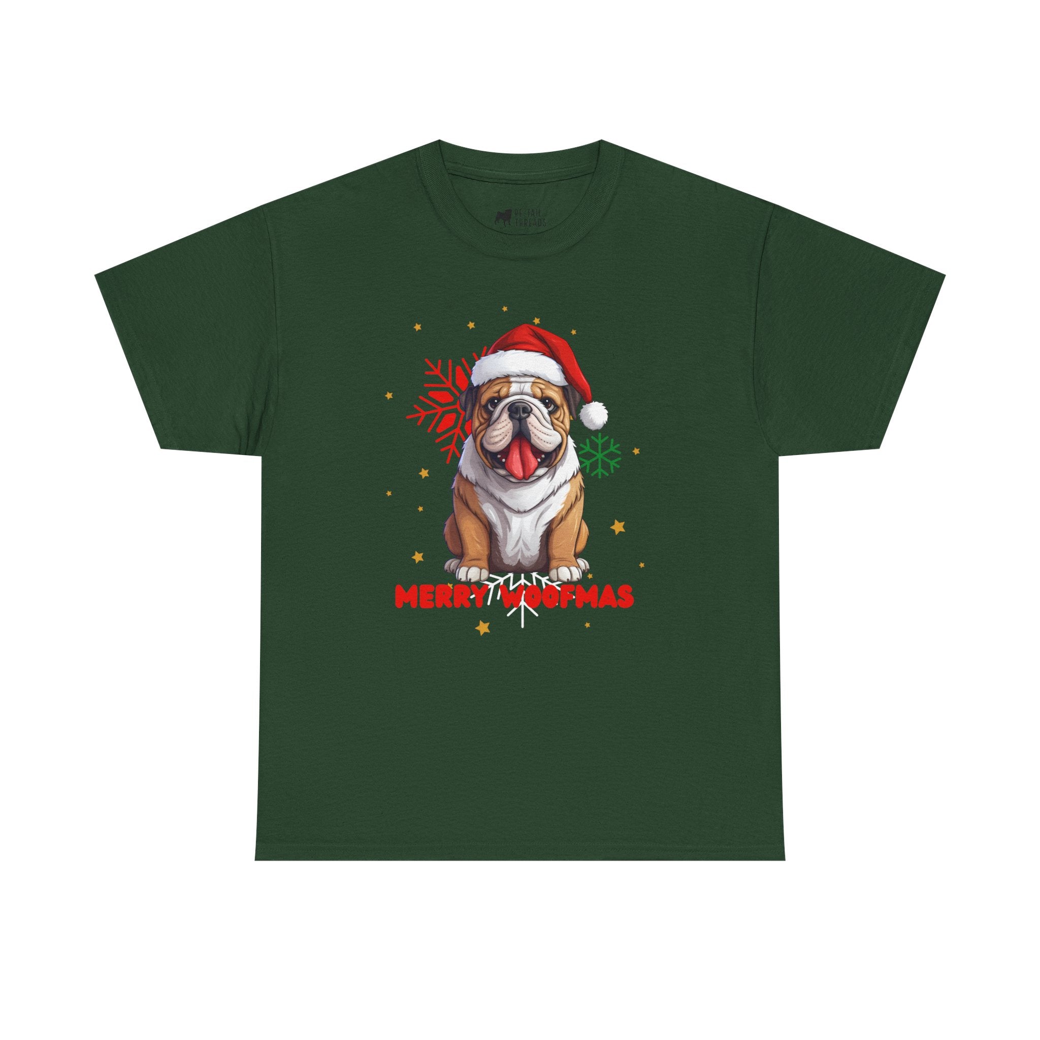 Christmas T-Shirt: Santa Hat English Bulldog